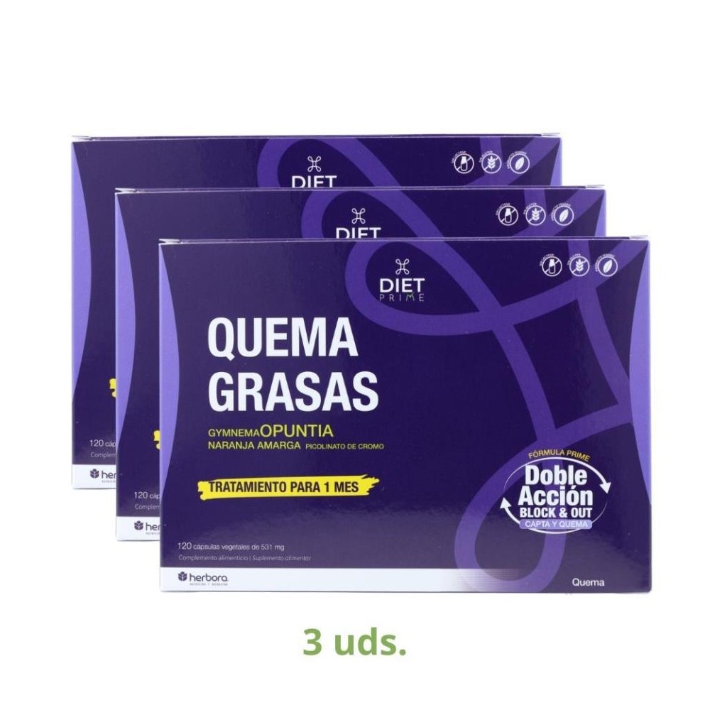 Herbora Pack 3 Cajas Quemagrasa 120 cap 