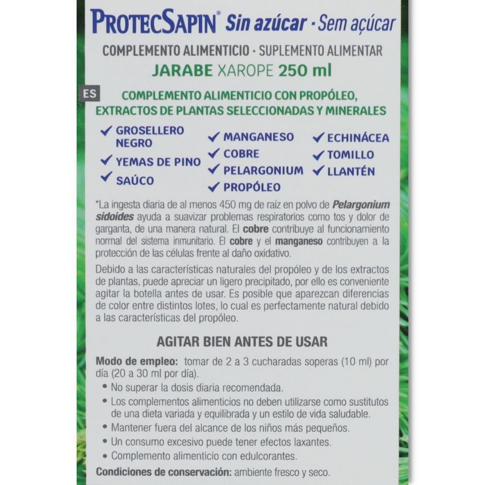 Natysal Protecsapin Sin Azúcar 250 ml