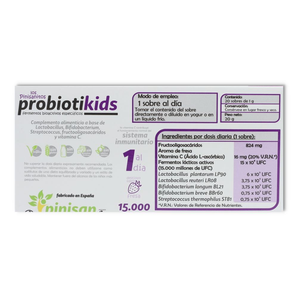 Pinisan Probiotikids Sabor Fresa 20 sobres