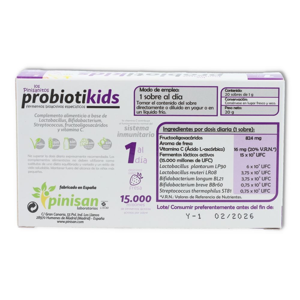 Pinisan Probiotikids Sabor Fresa 20 sobres