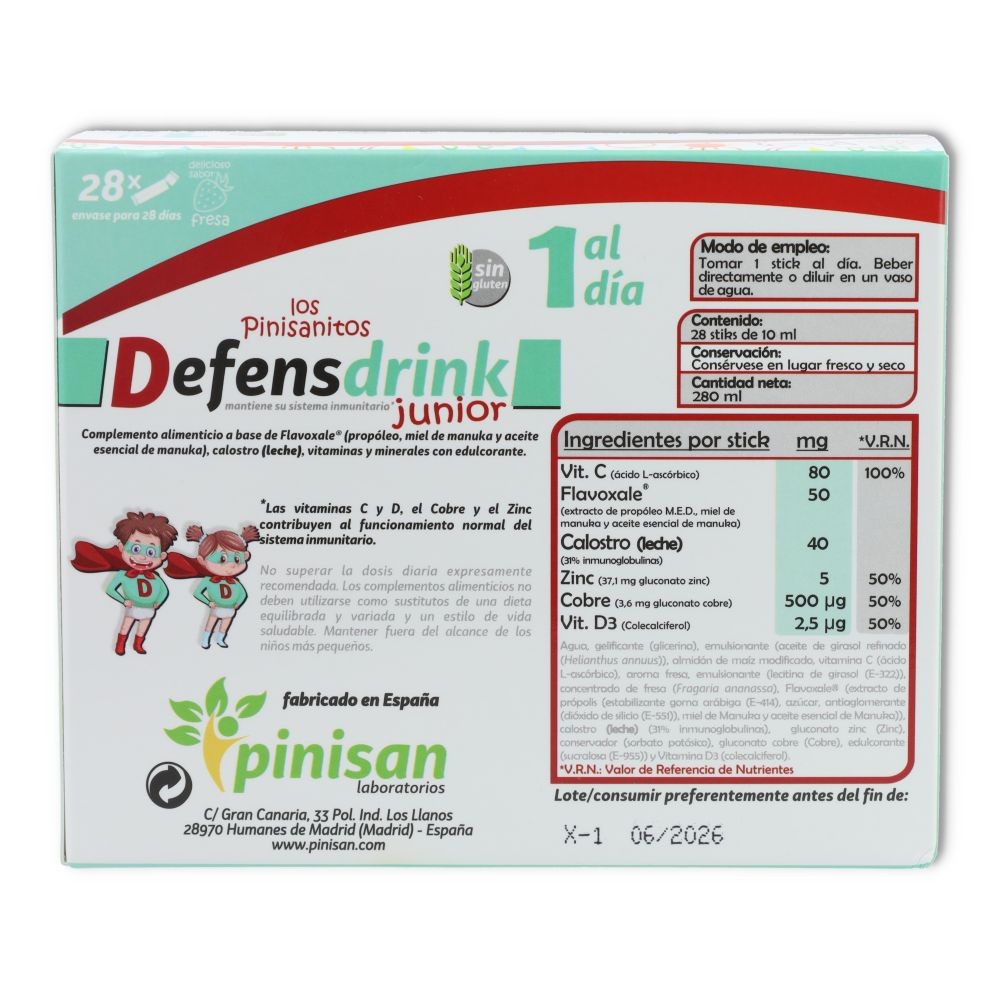 Pinisan Defensdrink Junior 28 sticks