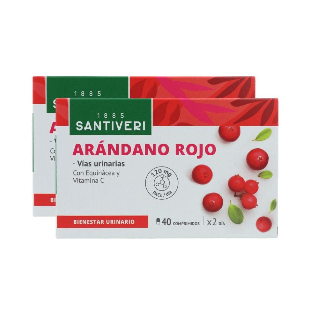 Santiveri Pack 2 Cajas Arandano Rojo 40 comprimido