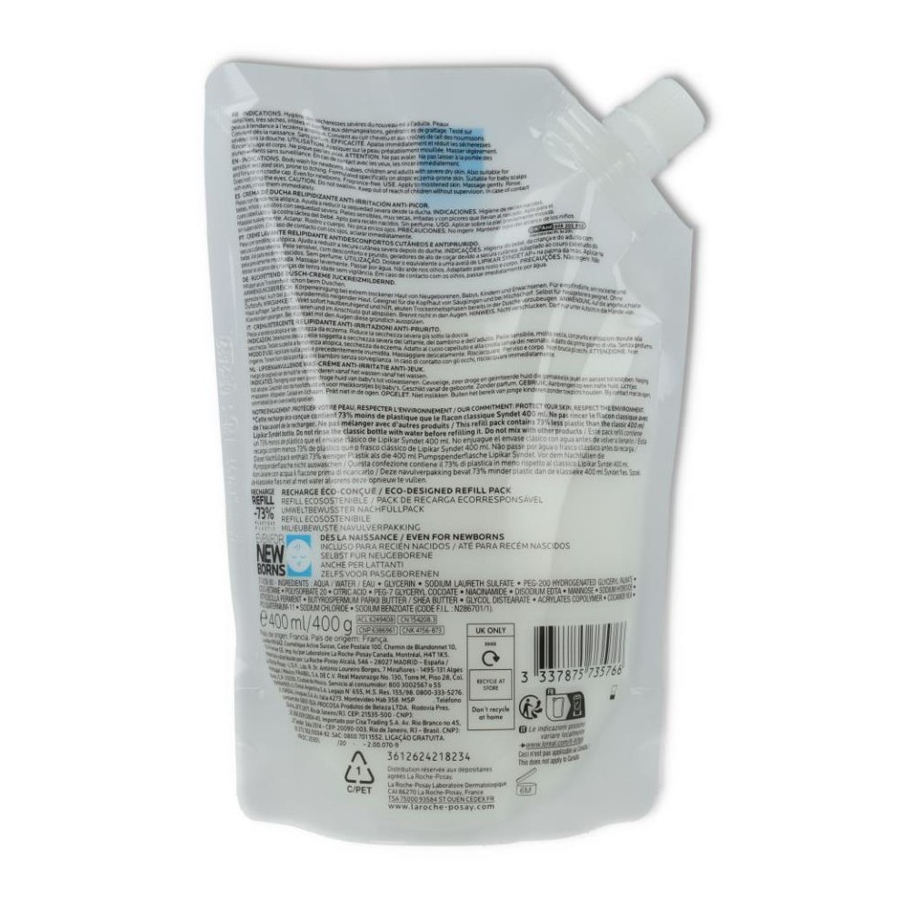 Recambio Lipikar Syndet AP 400 ml Roche Posay