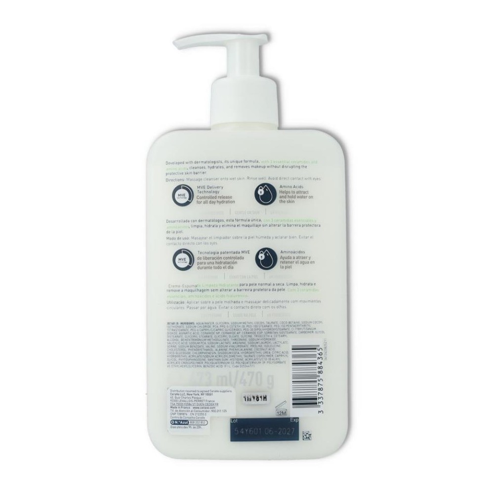 Cerave Limpiadora Crema-Espuma Hidratante 473 ml 