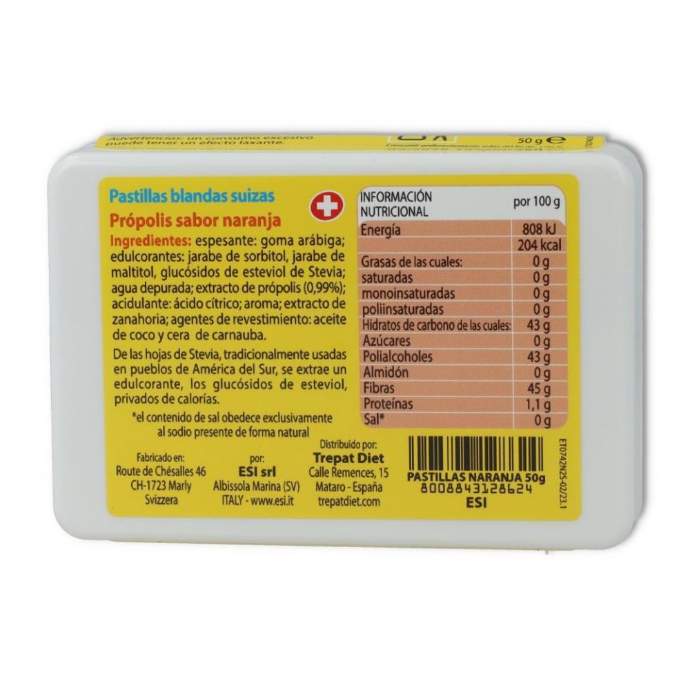 Propolaid Pastilla Suiza Naranja 50 gr ESI