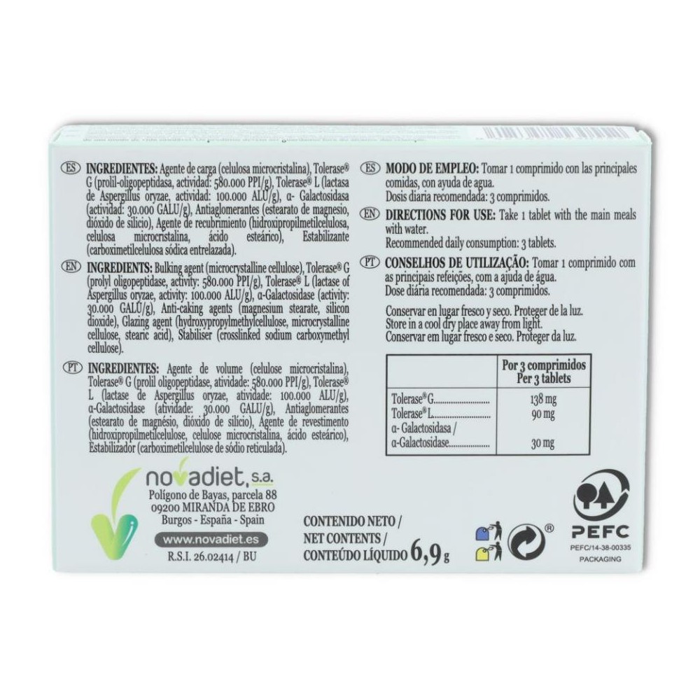 Novadiet Intoleran 30 comprimidos