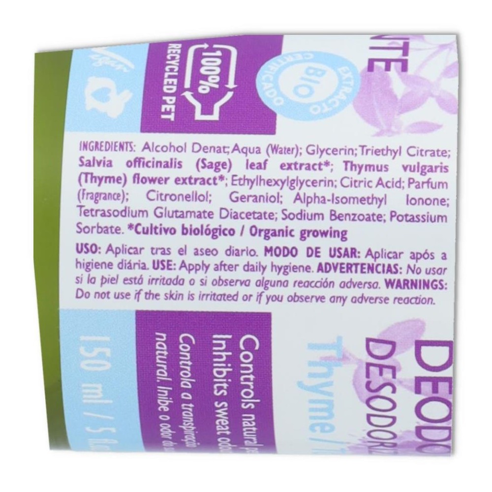 Desodorante de Tomillo spray 150 ml Corpore Sano