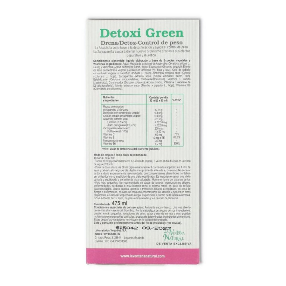 Phytogreen Jarabe Detoxi Green 475 ml 