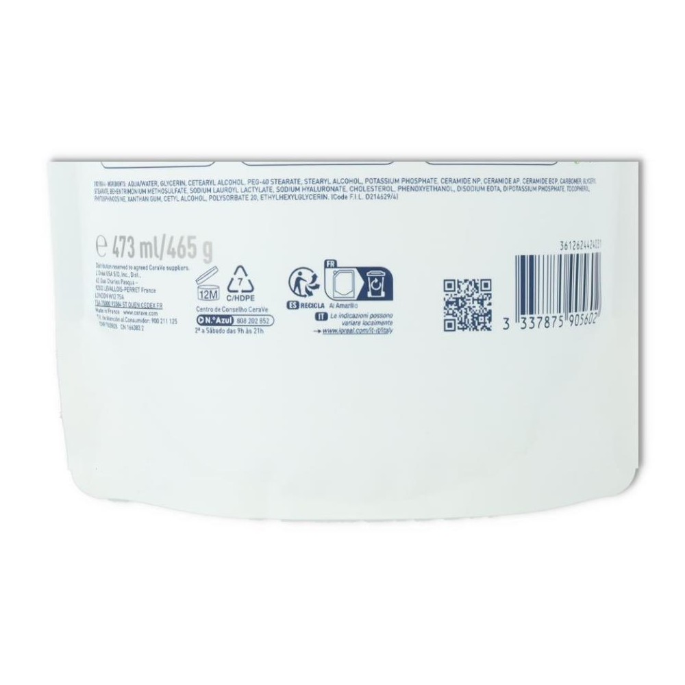 Cerave Recarga Limpiadora Hidratante 473 ml 