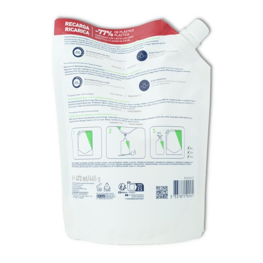 Cerave Recarga Limpiadora Hidratante 473 ml 
