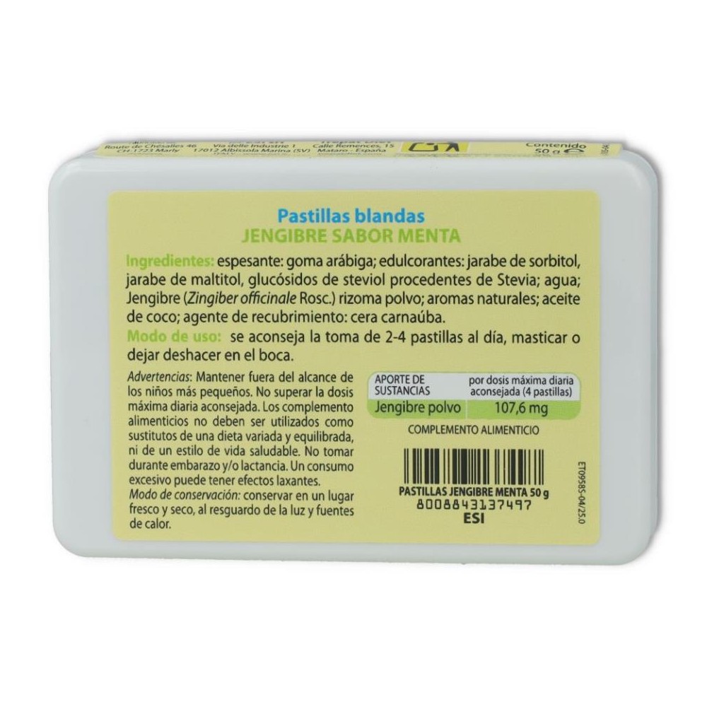 Esi Jengibre Menta Pastilla Blanda 50 gr