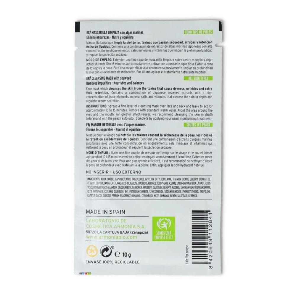 Mascarilla Limpieza algas 10 gr armonia