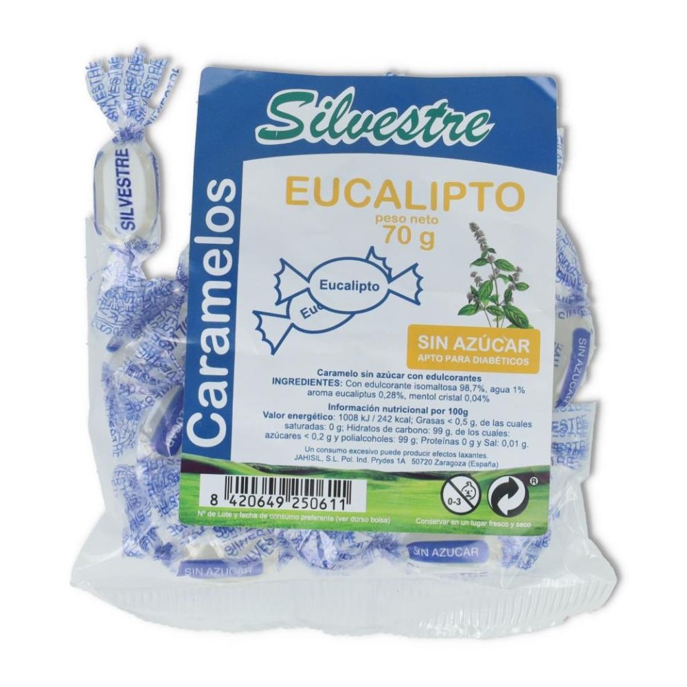 CARAMELOS SIN AZUCAR 70 gr SILVESTRE EUCALIPTO