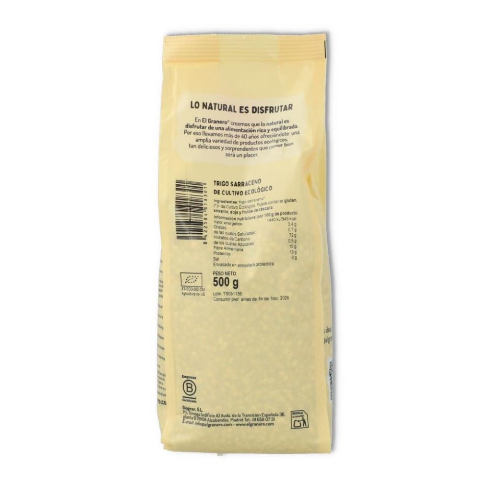 Trigo Sarraceno Bio 500 gr El granero integral