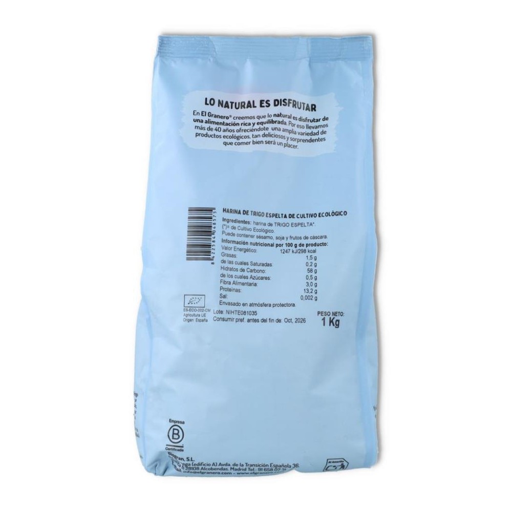 El Granero Harina Espelta Blanca 1 KIlo