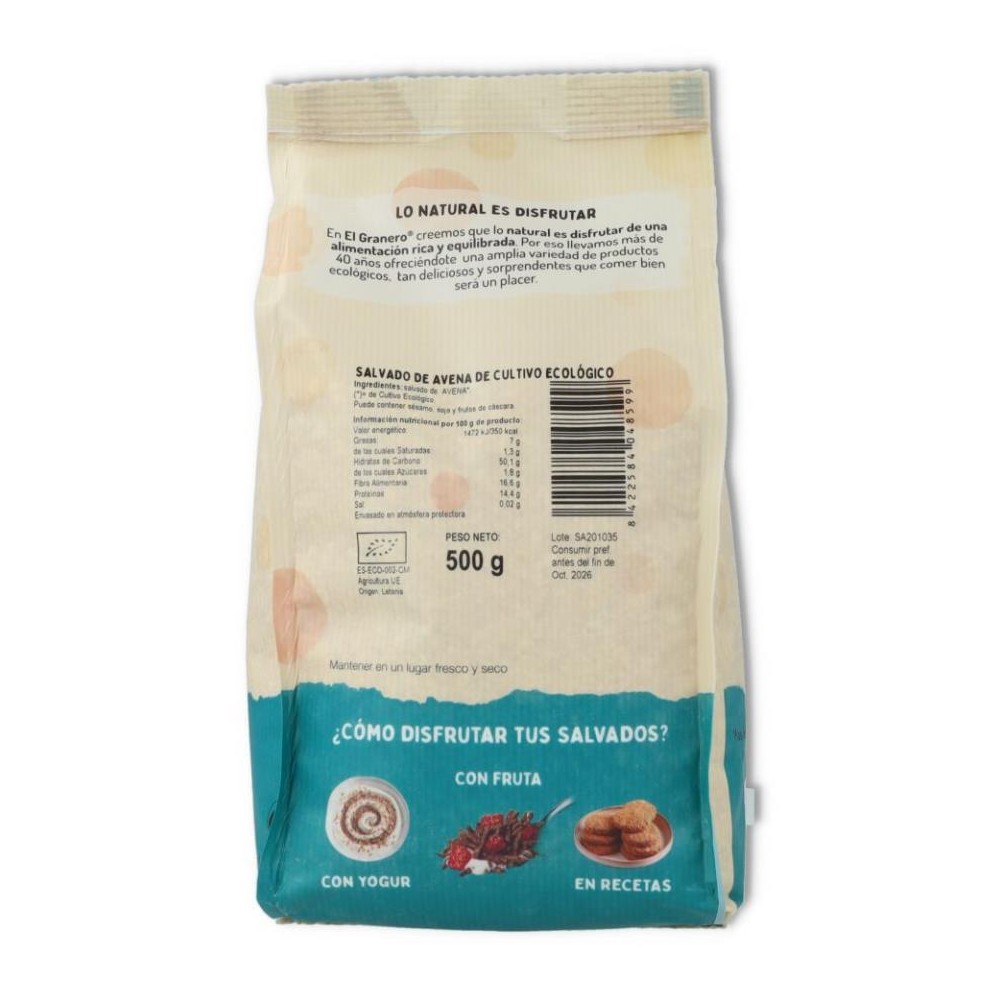 El Granero Salvado Avena Bio S/A 500 gr