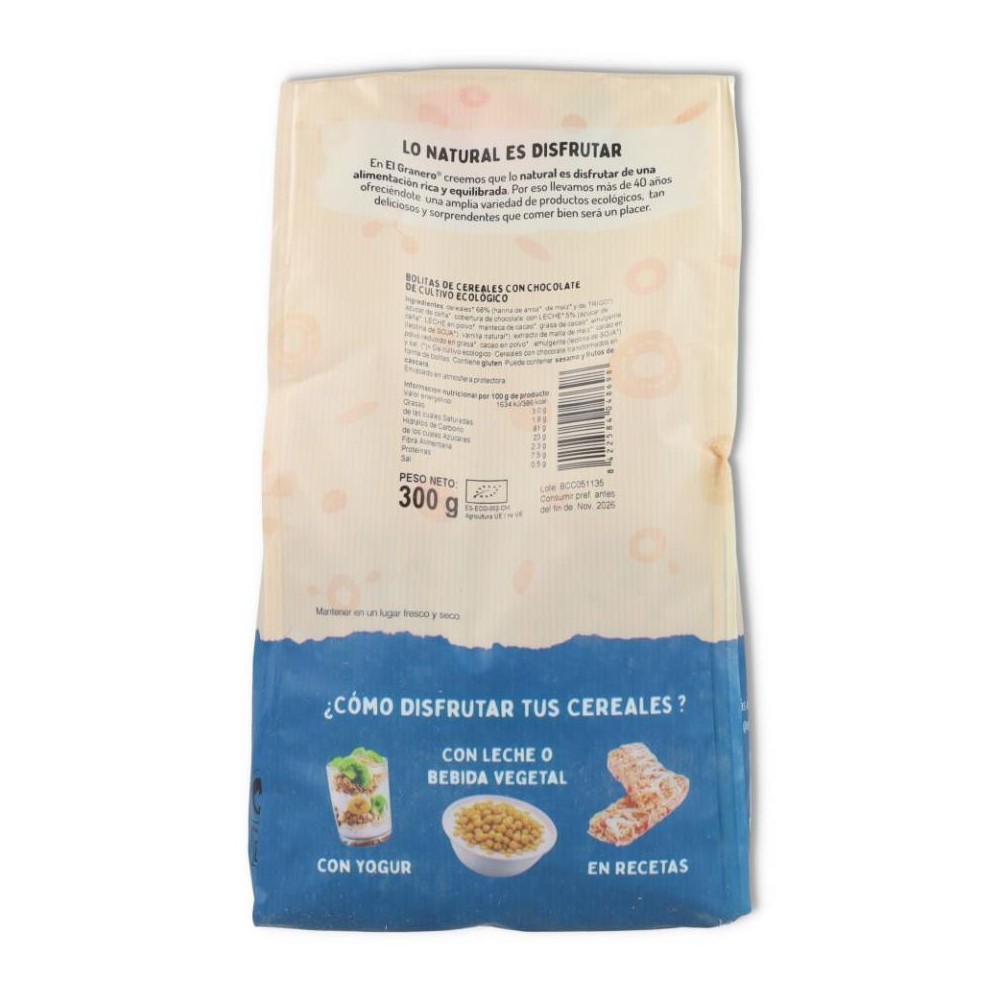 Bolitas de cereales con chocolate bio 300g granero