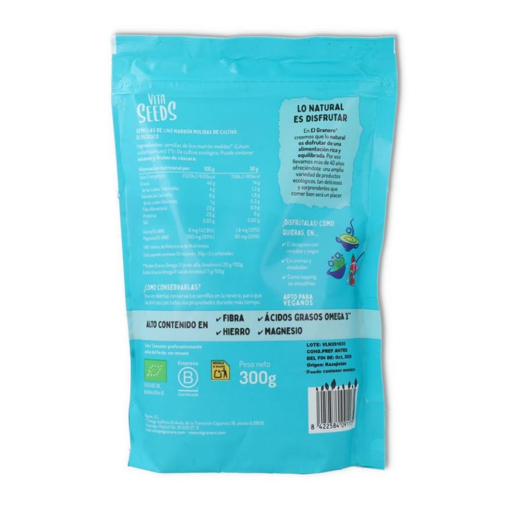 el granero lino molido 300gr  BIO