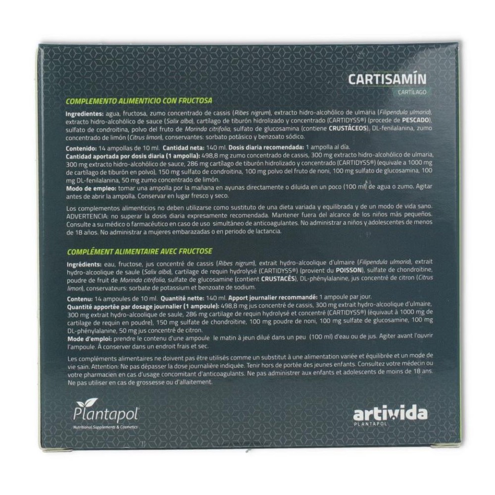 Cartisamin Artivida 14 ampo Plantapol