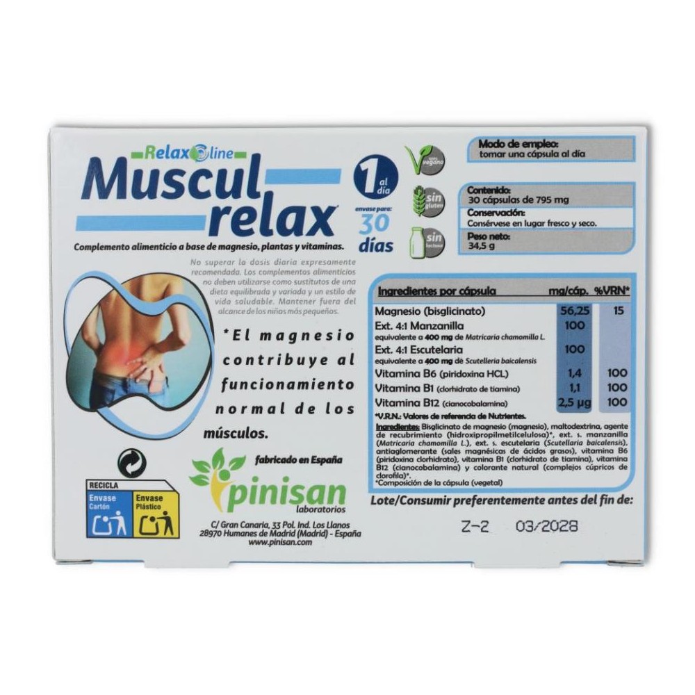 Pinisan Muscul Relax 30 cápsulas