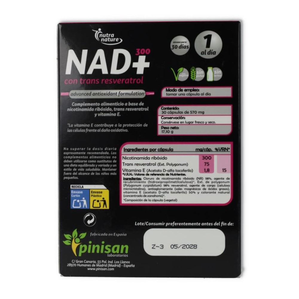 Pinisan Nad   con Resveratrol 30 cap 