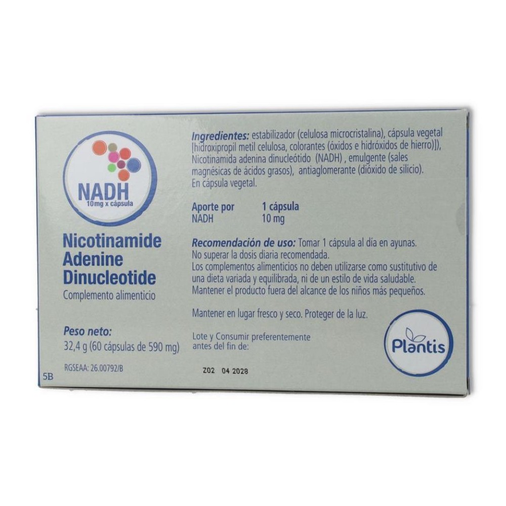 Plantis Nadh 10 mg por cápsula 60 cápsulas