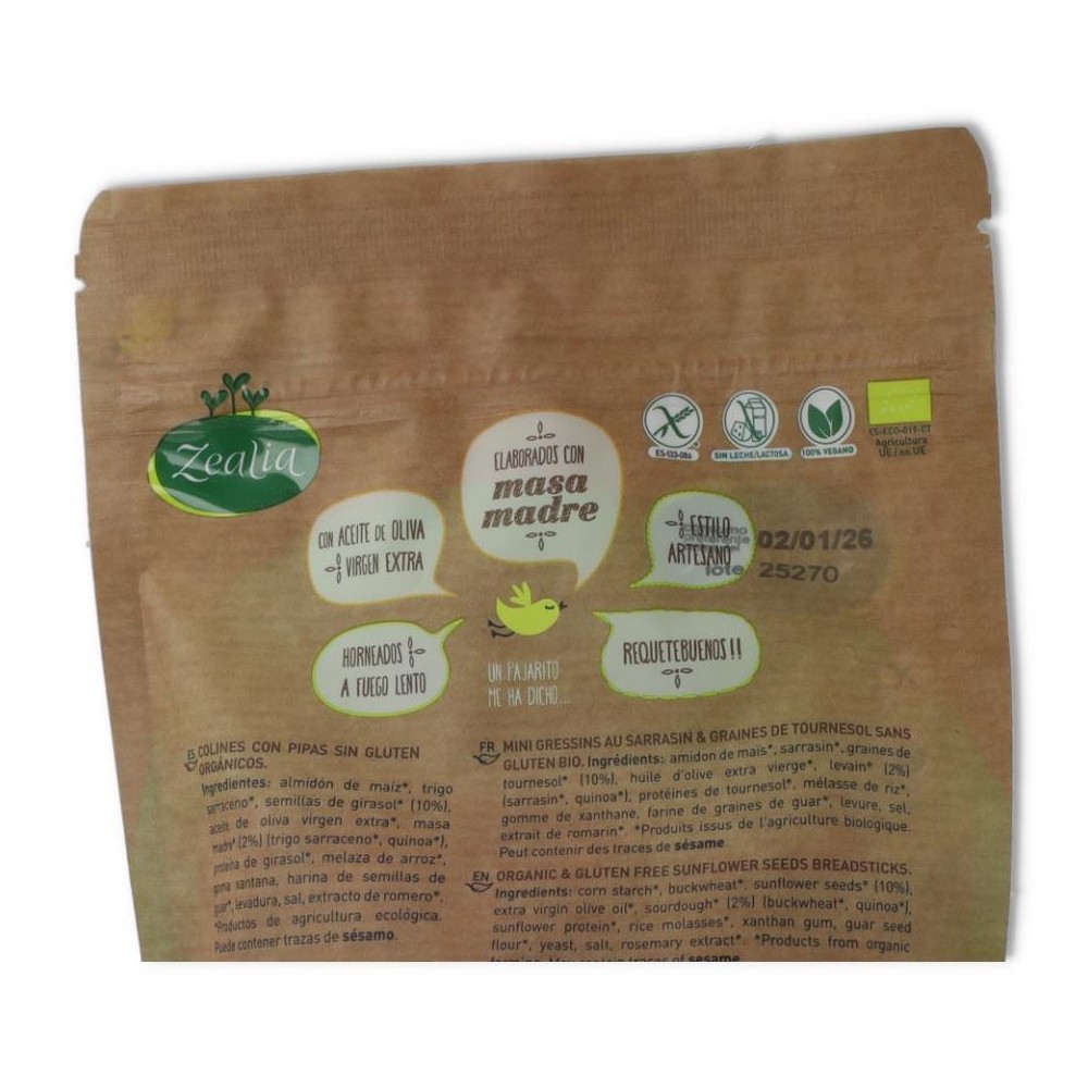 Zealia Grissini Pipas Bio 75 gr