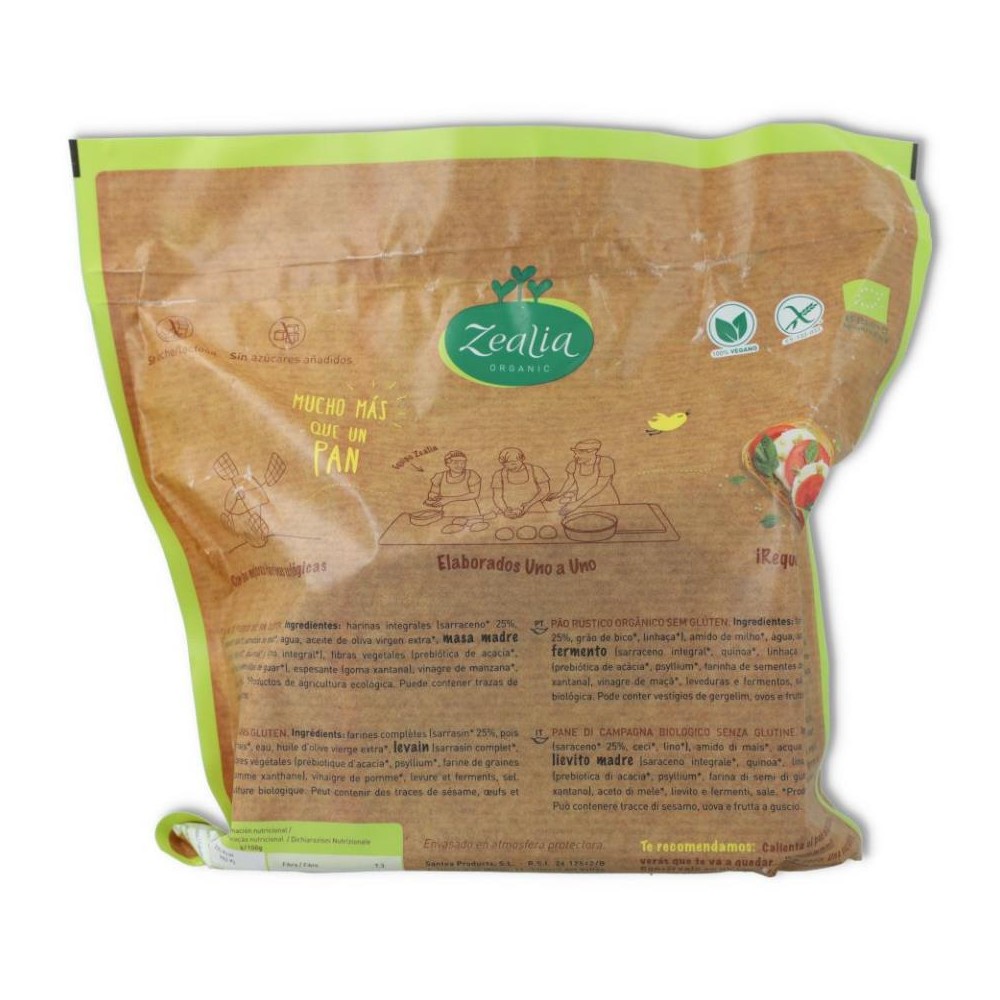 Pan de Pueblo Sarraceno S/G Zealia 330 gr 