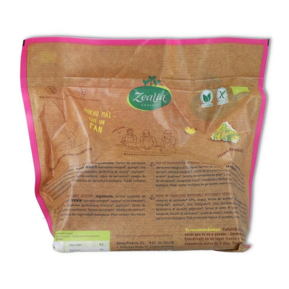 Pan Integral Trigo Sarraceno Bio 330 gr Zealia