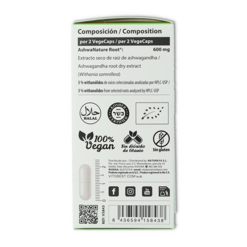 Vitobest Ashwagandha 100 comprimidos 