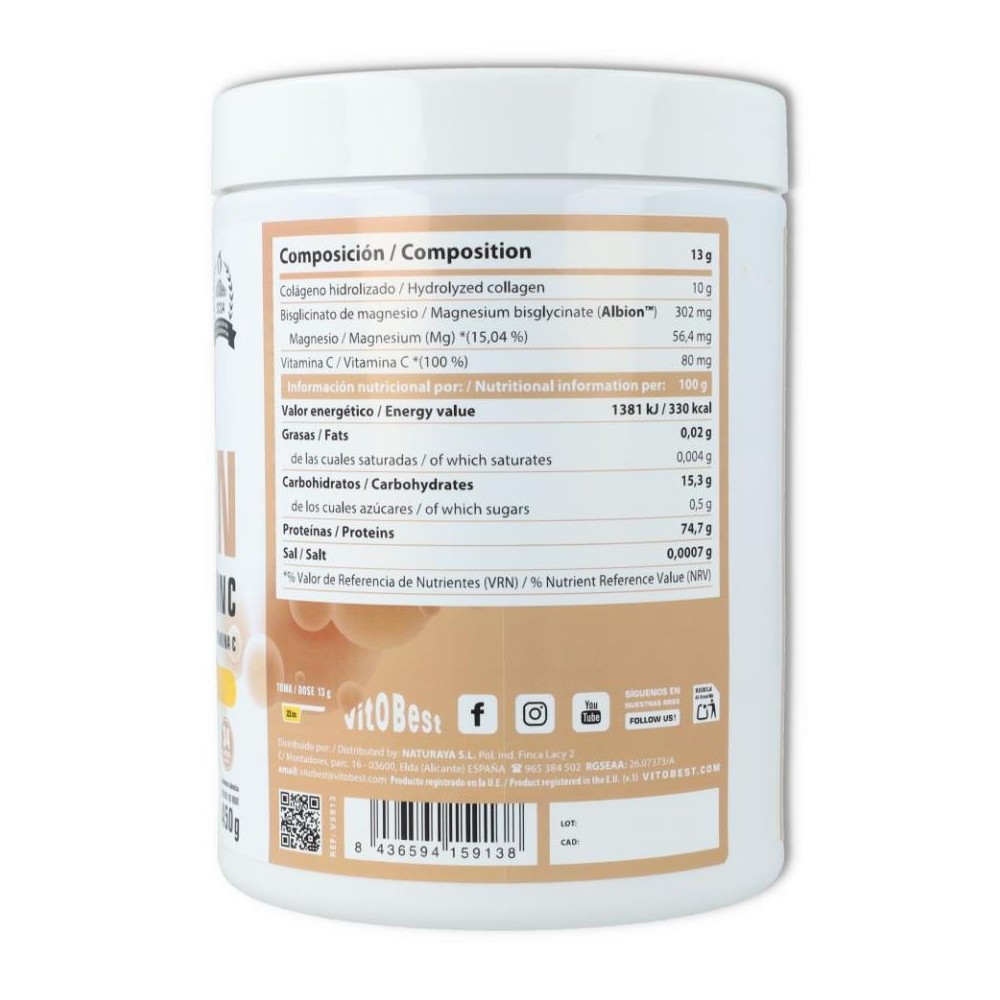 Vitobest Hydrolyzed Collagen   Magne 450 gr Limon
