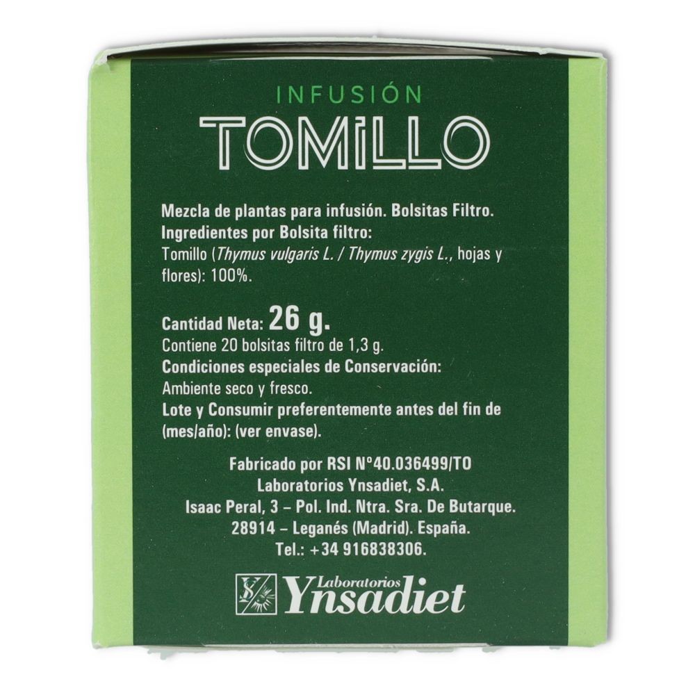 Infusion Tomillo 20 filtros Ynsadiet