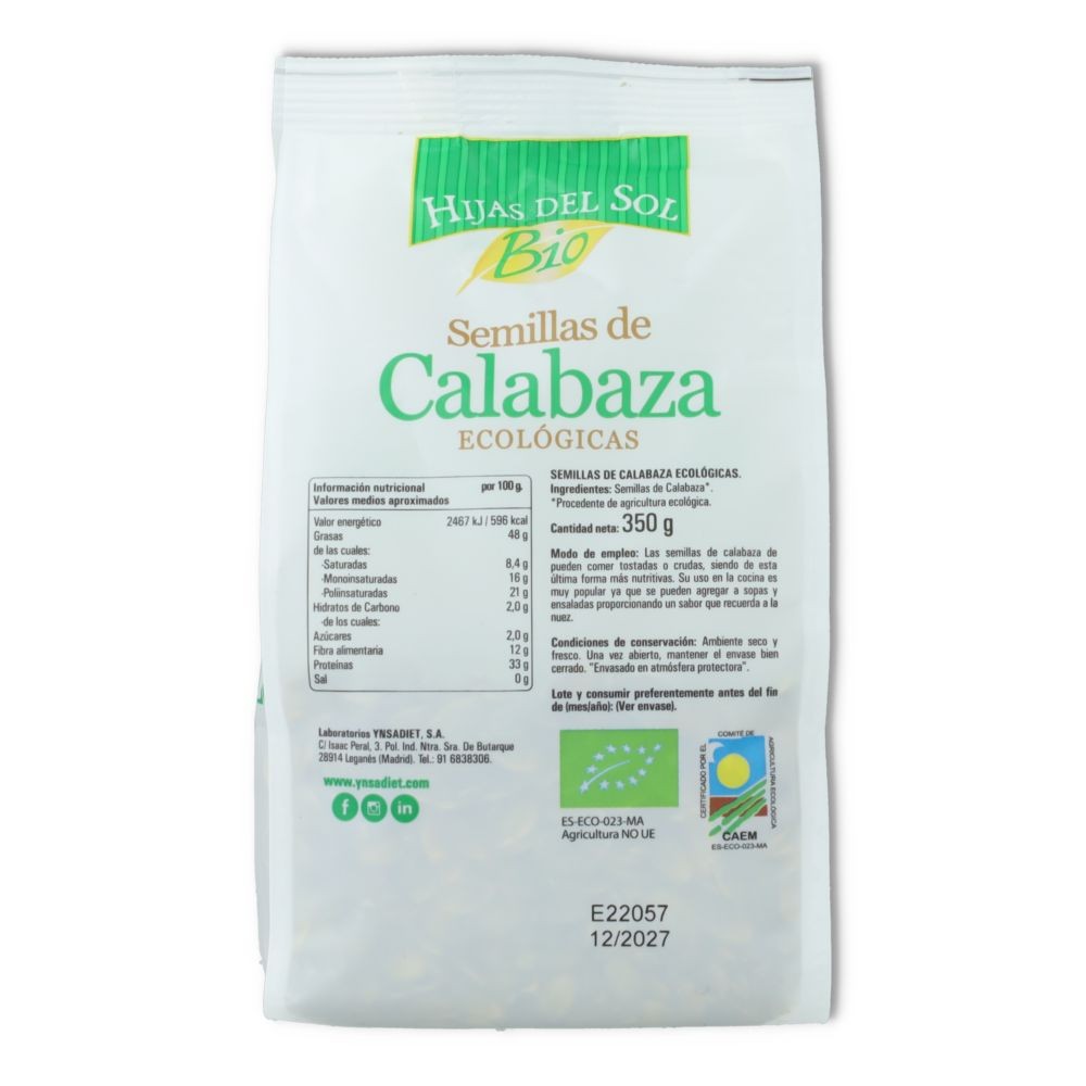 Ynsadiet Hijas del Sol Semillas de Calabaza 350 gr