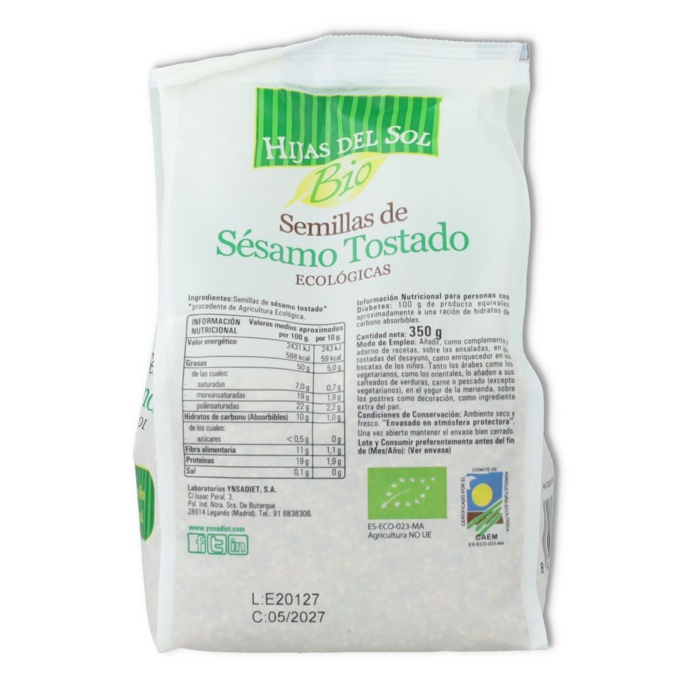 Ynsadiet Sesamo Tostado Hijas del Sol 350 gr
