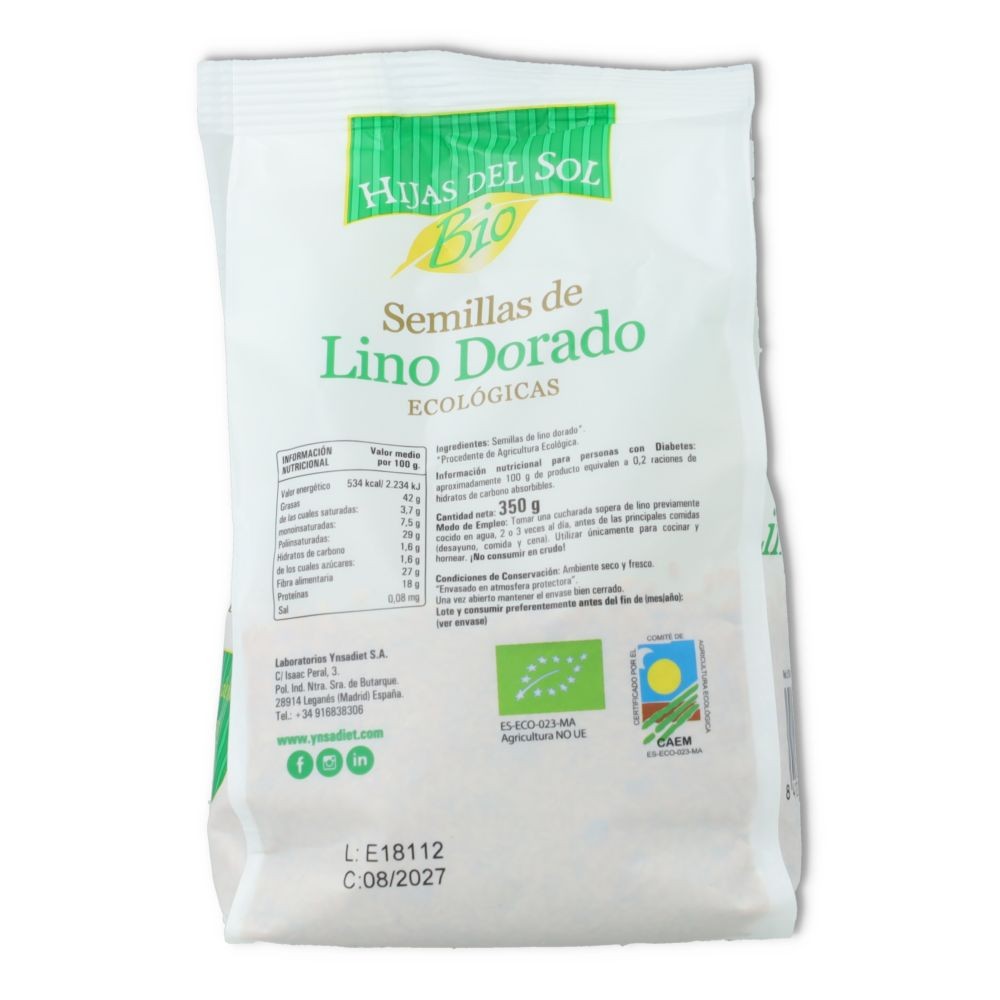 Semillas Lino Dorado Bio 350 gr Ynsadiet