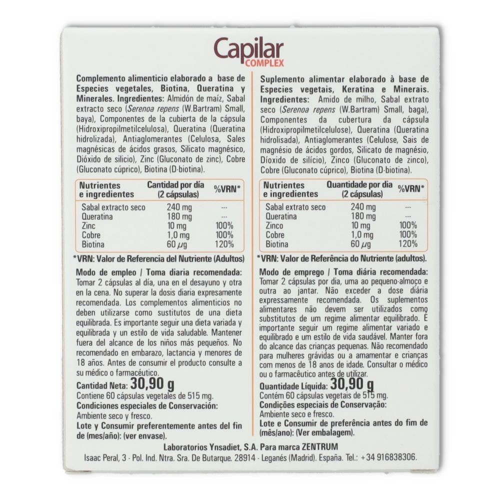 Ynsadiet Capilar Complex 60 cápsulas