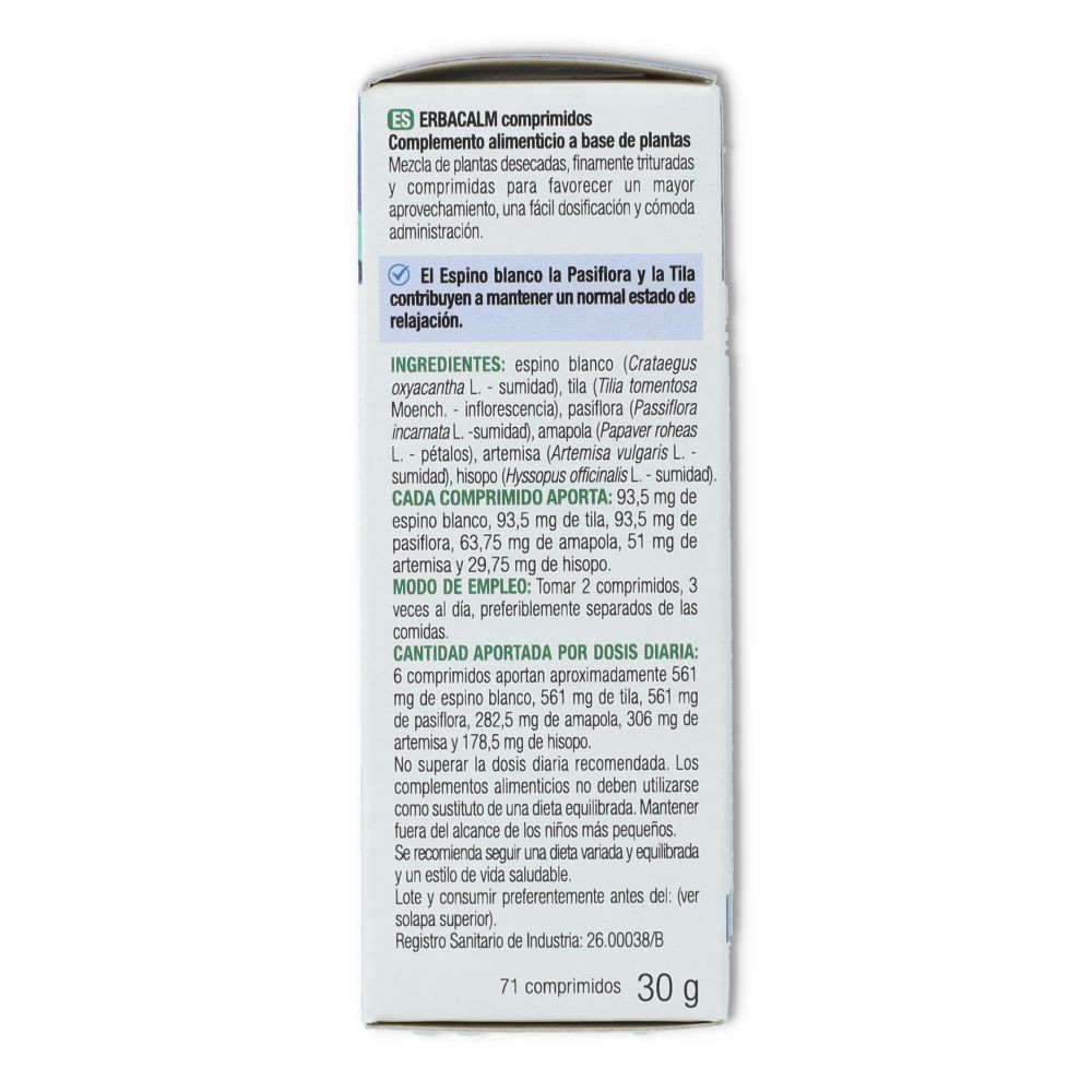 Erbacalm 71 comprimidos Sanaflor Santiveri