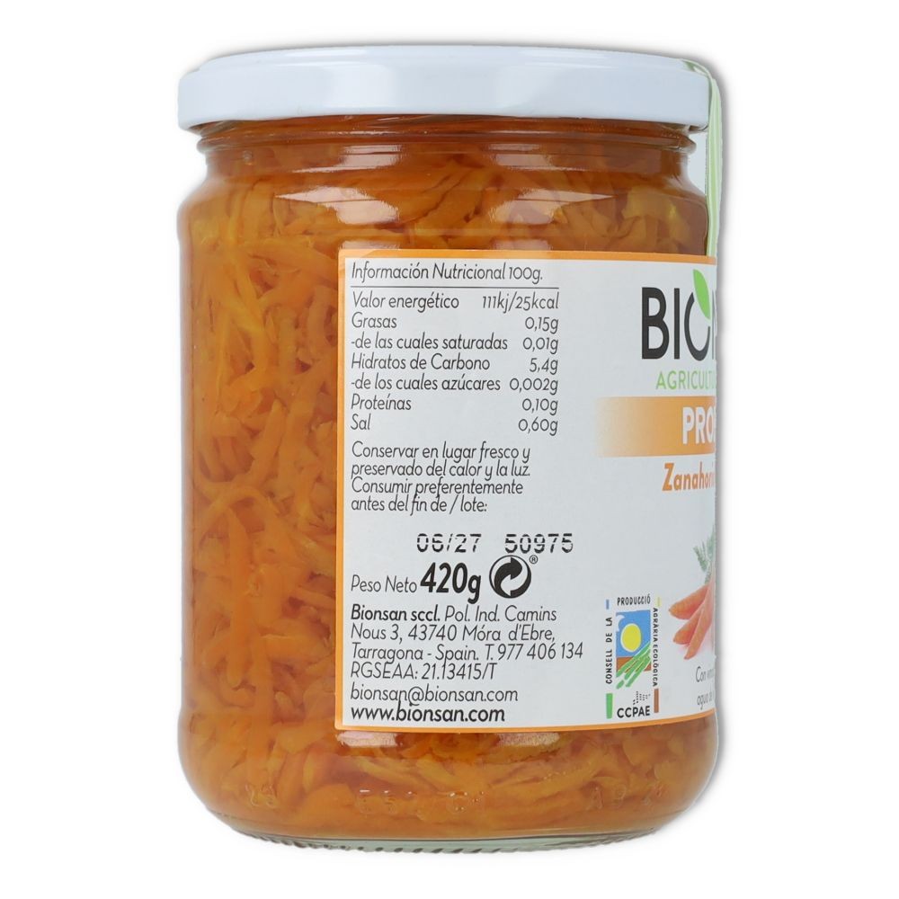 Bionsan Zanahoria Fermentada Bio 420 gr