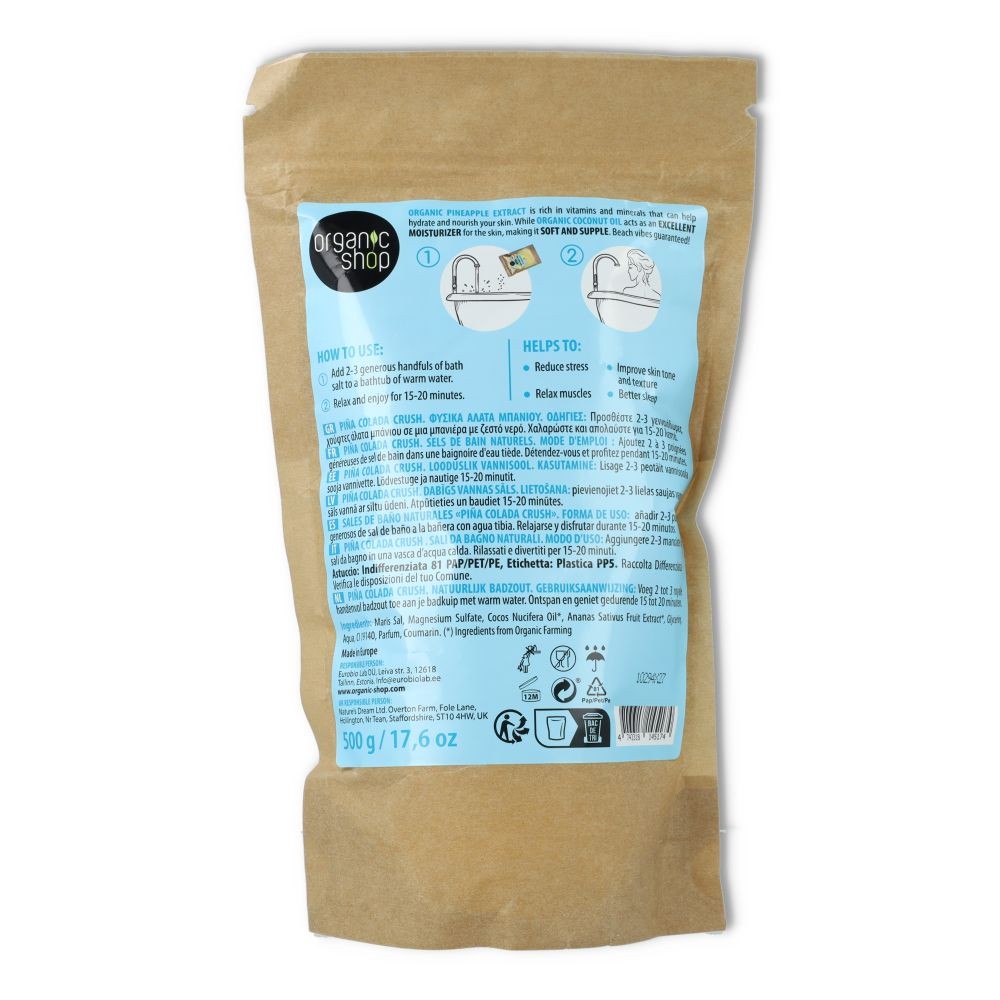 Organic Shop Sales de Baño Piña Colad 500 gramos