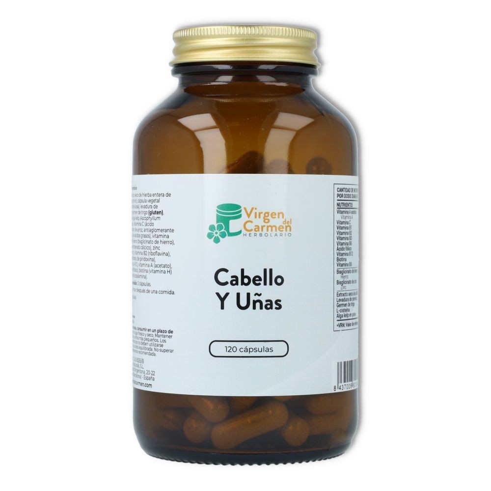 Herbolario Virgen del Carmen  Cabello piel y Uñas 120 cápsulas