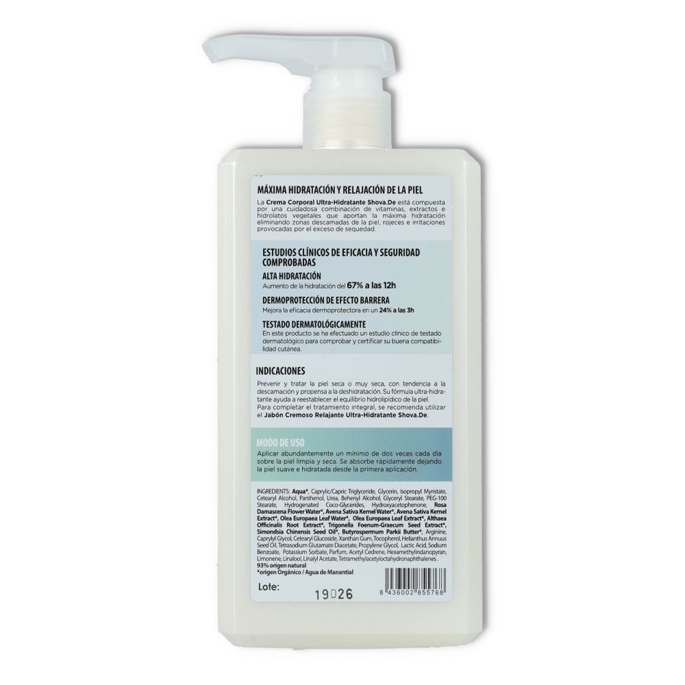 Shova.De Crema Corporal Ultra Hidratante 1000 ml