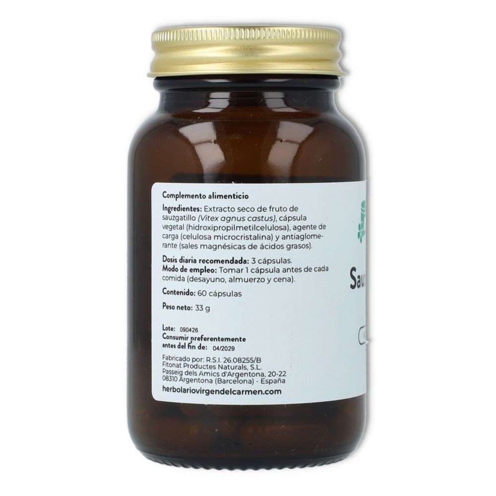 Herbolario Virgen del Carmen Sauzgatillo 60 cápsulas