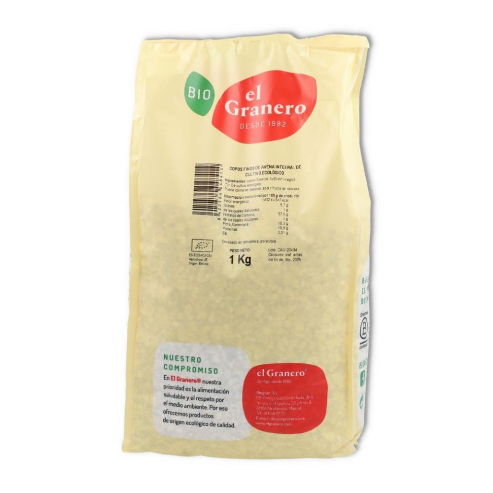 COPOS DE AVENA fino ECO 1000 gr GRANERO INTEGRAL