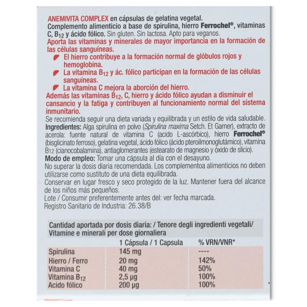 Anemivita complex capsulas Santiveri