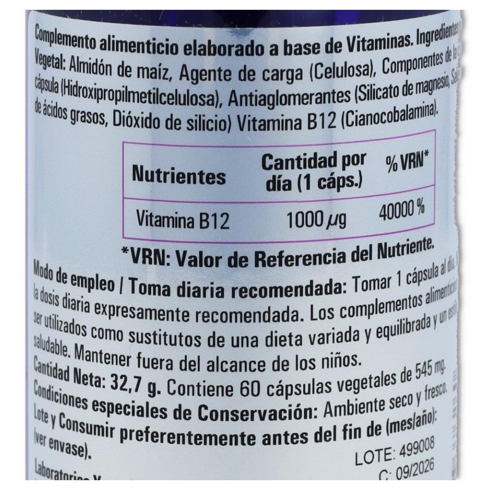 Vitamina B12 1000  60 cap Ynsadiet