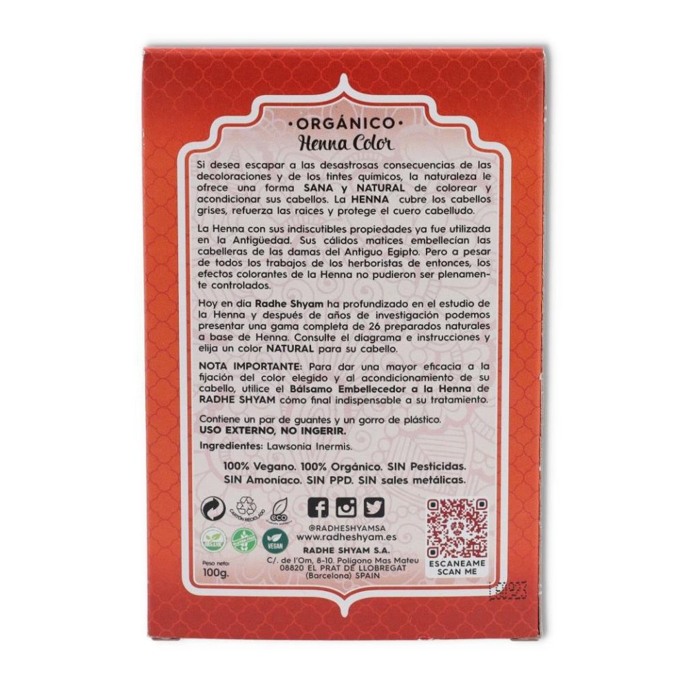 HENNA COBRE NATURAL 100 gr RADHE SHYAM