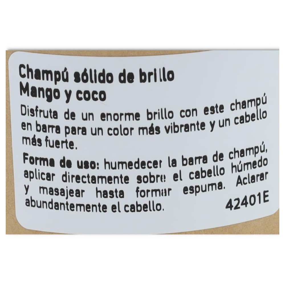 Champu Solido Brillo Coco y Mango 60 gr Krous