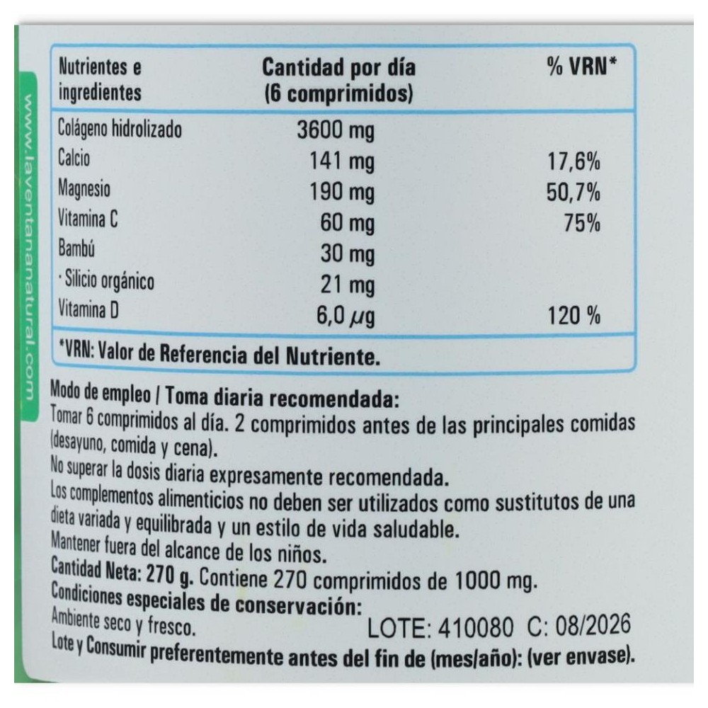 Colageno Hidrolizado 270 comp Phytogreen