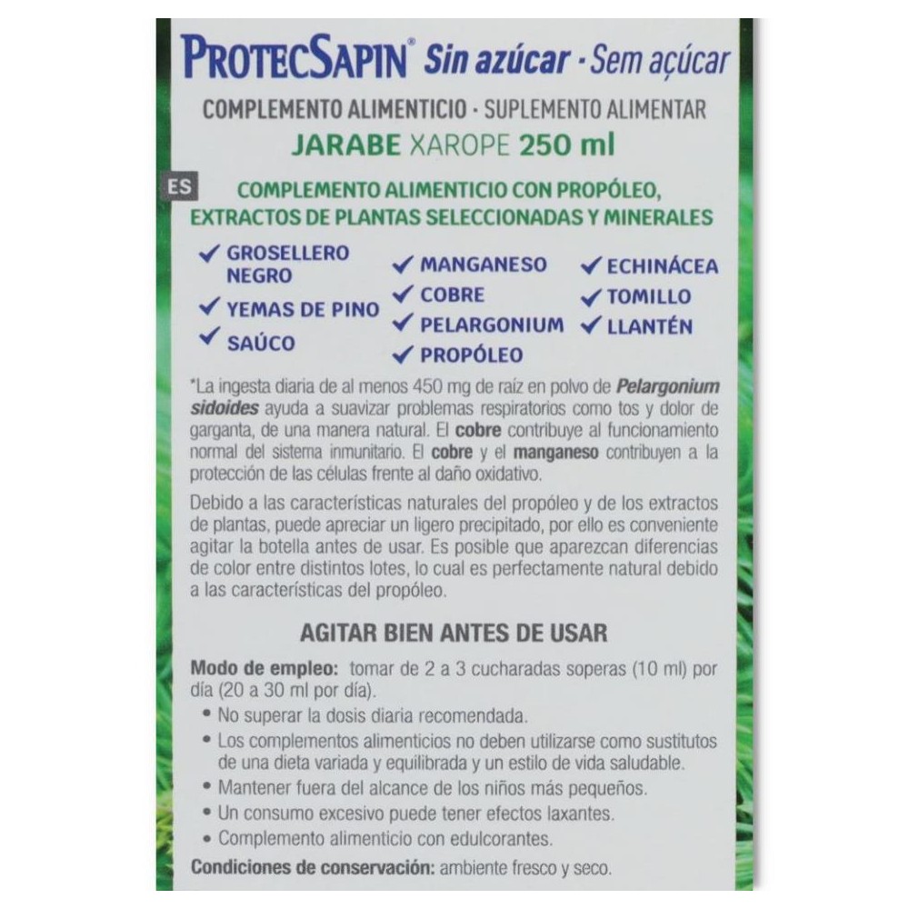 Protecsapin Sin Azucar 250 ml Natysal