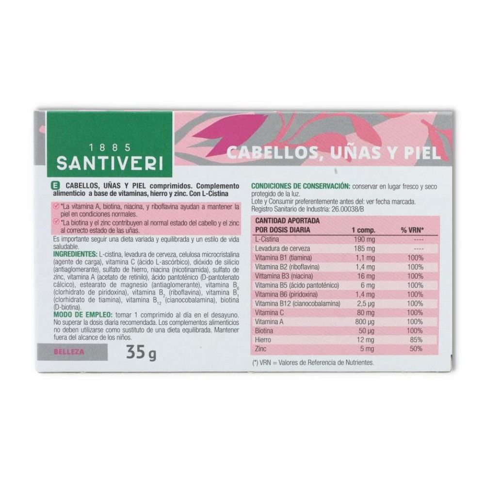 MULTIVIGOR CABELLO UÑAS Y PIEL 48 COMP SANTIVERI